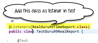 Создание тестового метода и добавление класса RealGuru99Report