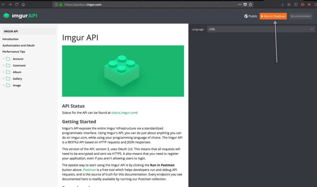 Документация Imgur API