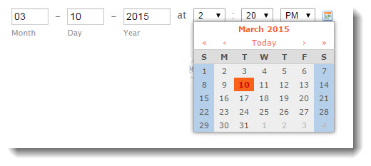 Поле выбора даты (DatePicker) и времени (TimePicker) 