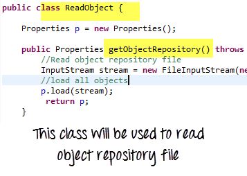 Применение класса ReadObject, который имеет метод getObjectRepository, для чтения хранилища объектов