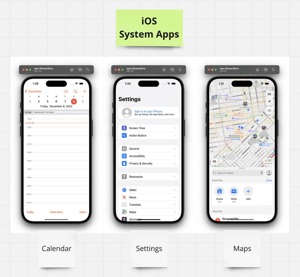 Системные приложения на iOS