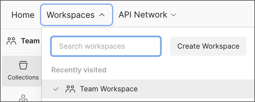 Вкладка Рабочие пространства (Workspaces)